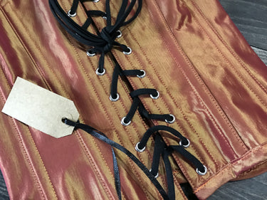 Scandals Metallic Coral Satin Corset
